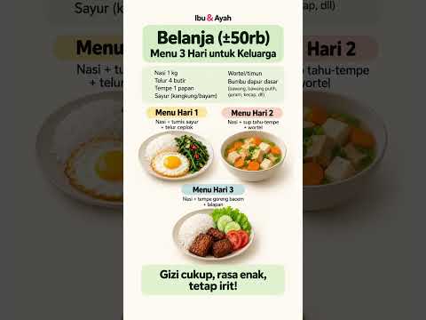 Belanja Sekitar 50 Ribu Bisa Jadi Menu Keluarga 3 Hari? Ini Triknya #ibudanayah