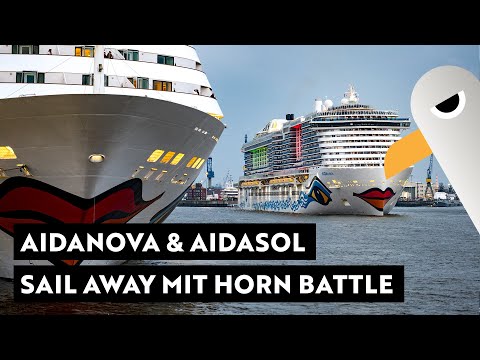 AIDA double back with Horn Battle? 💋 AIDAnova and AIDAsol Sail Away