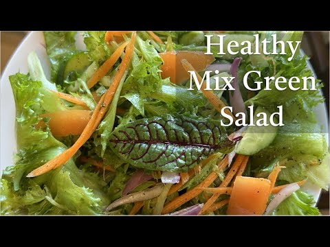 Green Salad | Healthy Diet Salad For Weight loss | Lettuce Salad with Dressing Recipe | ग्रीन सलाद |