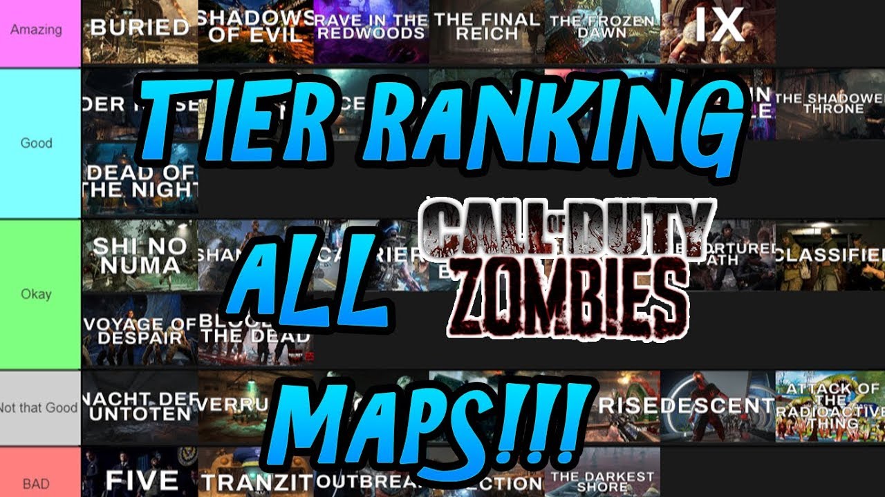 Tier RANKING ALL 47 CALL OF DUTY ZOMBIES MAPS!!! (Worst to Best - Tiermaker)