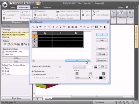 Adding Shape Taper to BOM