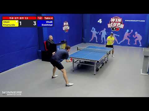 15:00 Хамурда Виталий 1-3 Крохмаль Виталий      стол 4  ЮГ-3   14.07.22