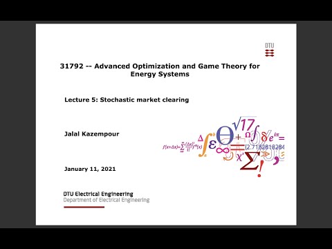 Lecture 5: Stochastic market clearing