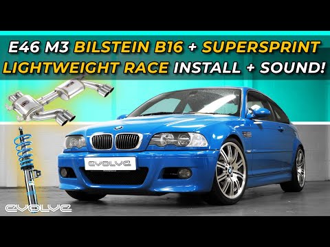 E46 M3 Bilstein B16 + Supersprint Lightweight Race Exhaust - Install + Sound