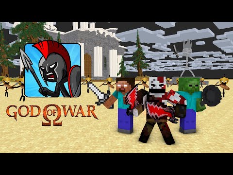 GOD OF WAR & STICK WAR VS KRATOS CHALLENGE - MINECRAFT