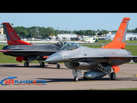 [4K] Watching Arrivals at Sun 'n Fun 2022 US Air Force QF-16 of Tyndall AFB #militaryaviation