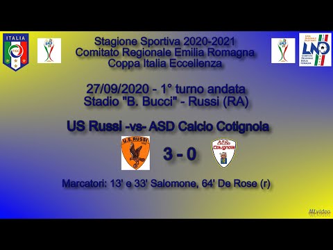 27/09/20 – Eccellenza ER – Coppa Italia 1°Turno and. Russi-Cotignola 3-0