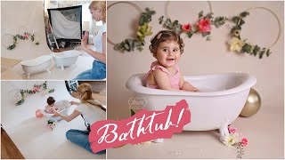 New BATHTUB for CAKE SMASH Photography - Behind the Scenes First Birthday BABY PHOTOSHOOT