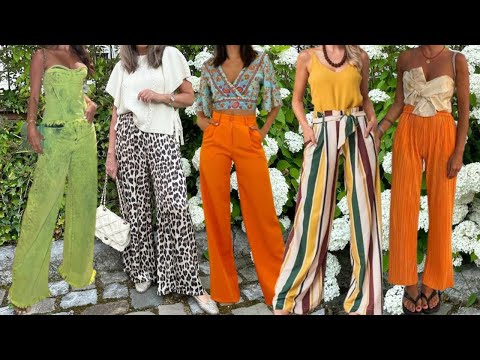 ATUENDOS y COMBINACIONES de ROPA con PANTALONES PALAZZO en TENDENCIA de MODA 2024 2025