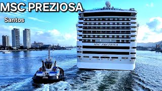 MSC PREZIOSA navio  cruzeiro Santos ship  o maior   @navios2025   cruise  #drone #google  cruise
