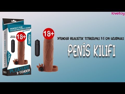 X-TENDER Realistik Titreşimli Uzatmalı Penis Kılıfı-LV1066B