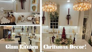 GLAM KITCHEN CHRISTMAS DECOR 🌲 CLEAN & DECORATE WITH ME 🌲 How to Decorate a Kitchen