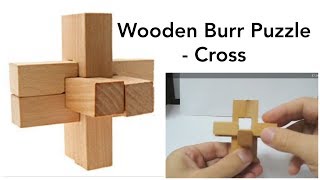 Burr Puzzle 3D Wooden Cross - Solution