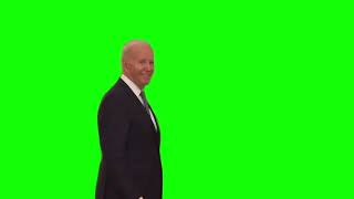 Joe Biden walks away and then looks back and smiles green screen