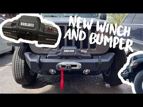 Badlands APEX 12000lb Winch Install! W/ Rugged Ridge HD Stubby Front Bumper