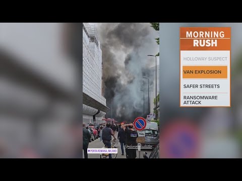 Van carrying oxygen tanks explodes in Italy