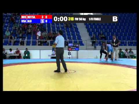 2013 Fila Cadet World Championships 56kg, Teshya's 1st Match