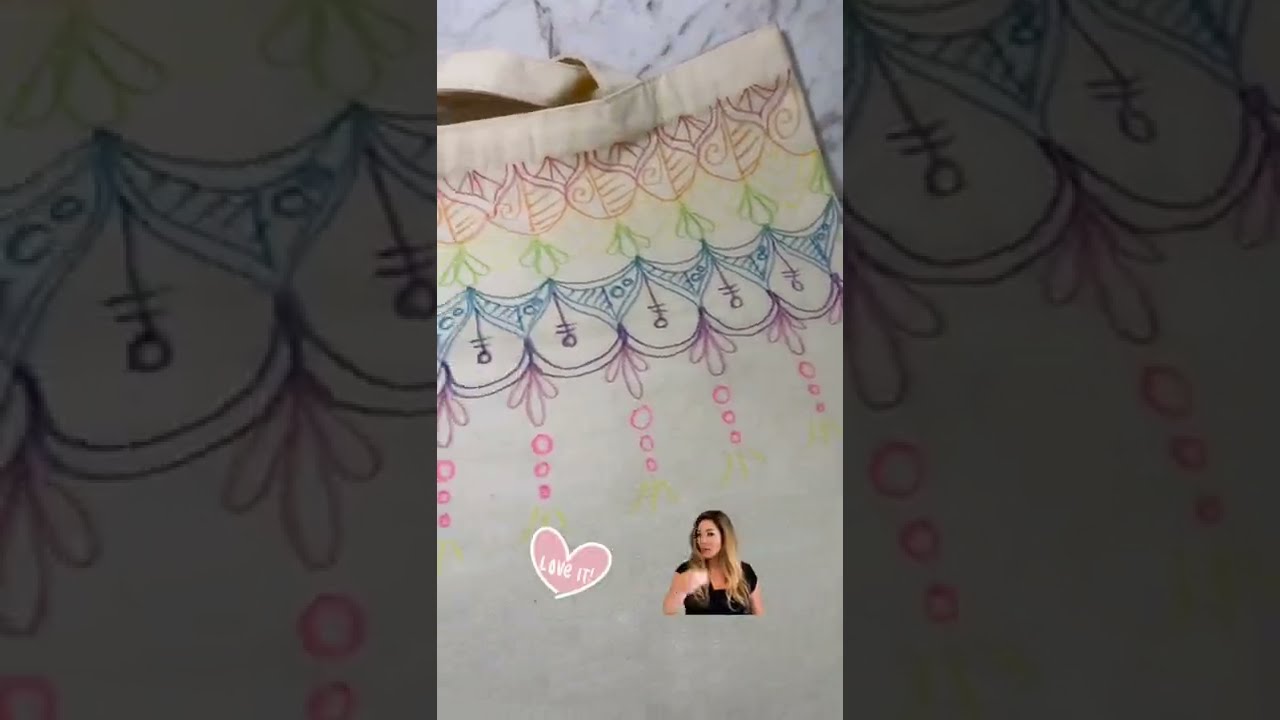 Mandala TUTORIAL Fabric Pens | Tote Bag Craft idea | Fabric markers on clothes | Best Fabric pens