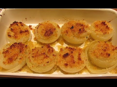 Baked onion gratin: a quick and easy recipe