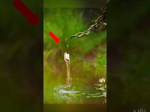 പാമ്പിനെ പിടിക്കാൻ മീൻ ചാടിയപ്പോൾ സംഭവിച്ചത് 😮 | #shorts