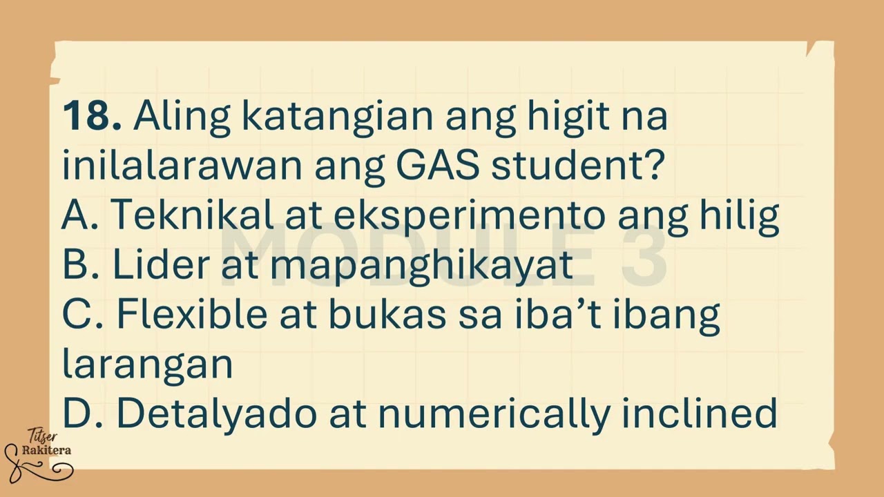 ESP9  Quarter 4 Module 3 Test