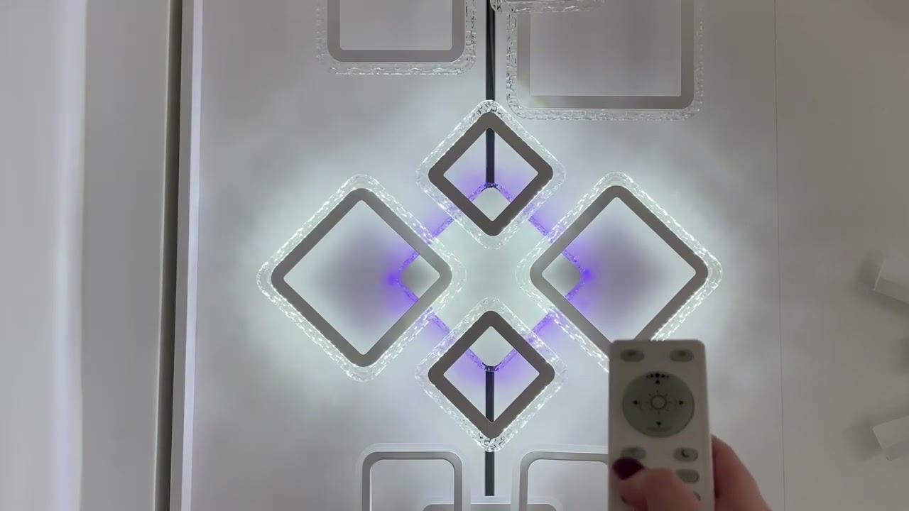 Світлодіодна LED люстра OVAL ICE RGB 75W 5S-APP-725x500x93-WHITE/CLEAR-220-IP20 Esllse