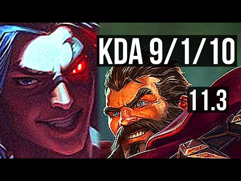 KAYN vs GRAVES (JUNGLE) | Rank 3 Kayn, 9/1/10, Legendary, 300+ games | NA Grandmaster | v11.3