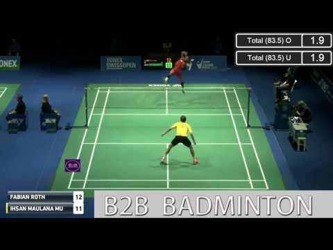 2017 YONEX Swiss Open R16 MS Ihsan Maulana MUSTOFA vs Fabian ROTH   YouTube