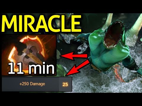 Miracle- Dota 2 [Tidehunter] Carry Build 11min BF with Talent +250 damage
