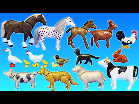 Playmobil Farm Animals Toys Collection For Kids - Learn Animals Names Video