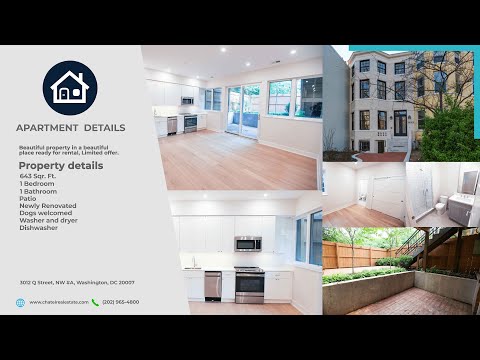 FOR RENT: Luxury Apartment Tour in Georgetown - 3012 Q Street, NW #A, Washington, DC 20007