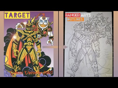 Drawing Solaris Knight | Power Rangers Mystic Force | Outlines | Time-lapse