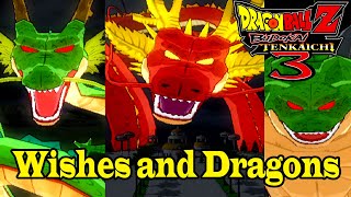 Dragonball Z Budokai Tenkaichi 3 - Collecting all Wishes and Dragons (Shenron, Porunga, Red Shenron)