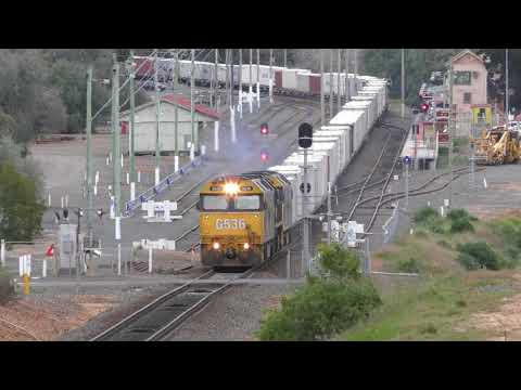 Very Rare Weekday Daytime Freight Train through Bacchus Marsh - 9102 Containers from Manangatang