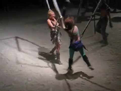 Half naked girls fight in the Thunderdome
