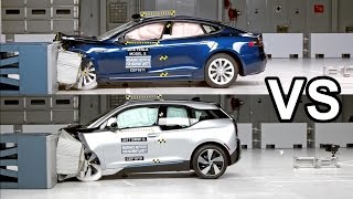 2017 BMW i3 Vs 2016 Tesla Model S - Crash Test