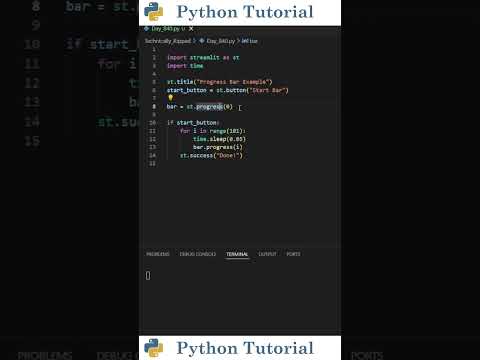 Add A Progress Bar To Your Streamlit App Python Tutorial