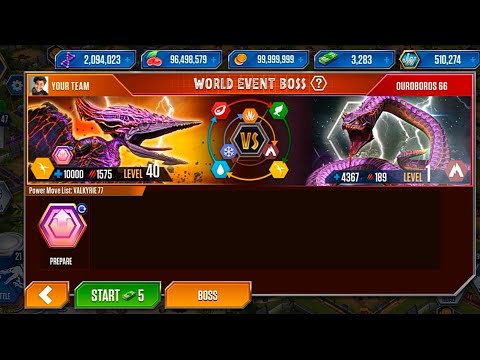 Valkyrie 77 Vs Ouroboros 66 / Boss fight / Jurassic World the game