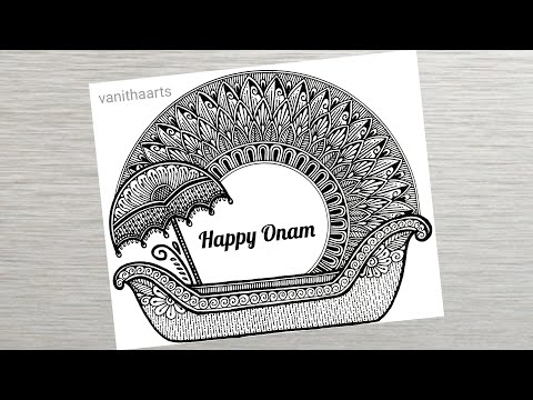 Onam mandala art How to draw Mandala for Beginners Onam drawing stepbystep doodle art