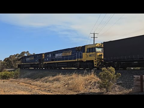 1PM5 PN up "Linfox Express" (NR70, NR77), Perth to Melbourne, 1715, 29/1/25, Stawell East VIC