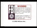 FBI Warning 1985 Nikon