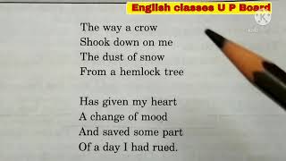 Dust of snow(poem) with Hindi meaning class 10 NCERT syllabus English First flight book