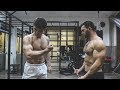 Handsome Muscle Brothers Flexing and Pumping up Together