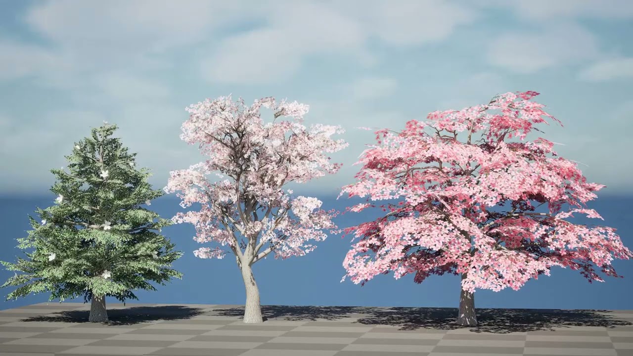 Magnolia Trees 3D Model