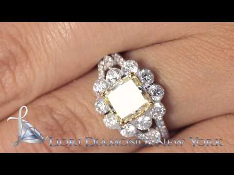 FD-588 - 3.81 Carat Natural Fancy Yellow Radiant Cut Diamond Engagement Ring 14k Gold