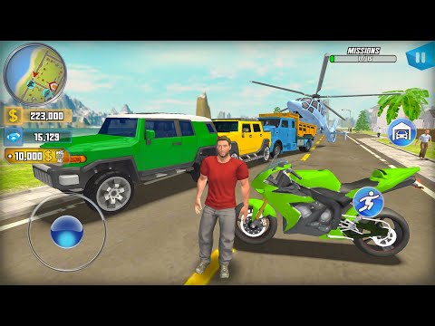 Open World Helicopter Motorbike and SUV Car Grand Town Driver Simulator - Android Gameplay.