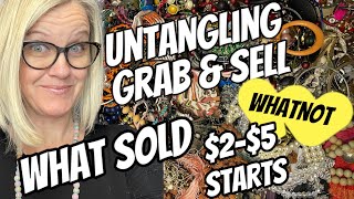 Live Now on Whatnot Untangling $2-$5 Starts Grab & Sell Jewelry Vintage to Now
