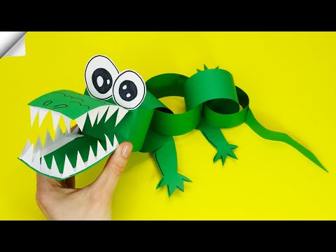 How to Make a Crocodile Paper moving paper toys easy paper crafts