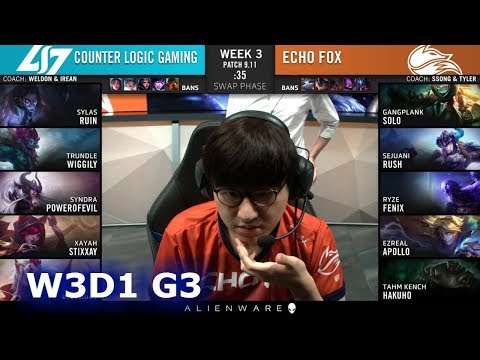 CLG vs FOX | Week 3 Day 1 S9 LCS Summer 2019 | CLG vs Echo Fox W3D1
