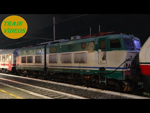 E402.162 con il demolendo: E656 448, Eurofima, UIC Z, ALn 668 3027-3001-3029 in partenza da Cancello